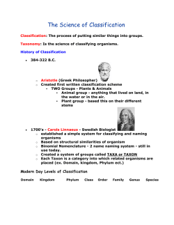 The Science of Classification