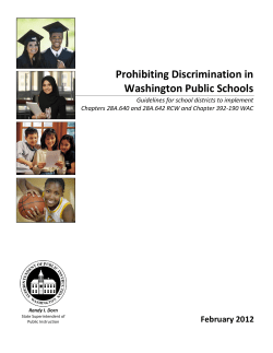 Prohibiting Discrimination in Washington Public Schools