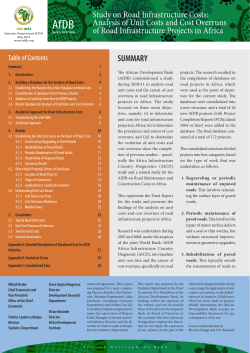 Study on Road Infrastructure Costs