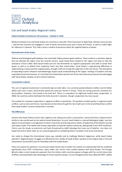 Iran and Saudi Arabia: Regional rivalry