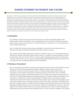 nairobi statement on worship and culture