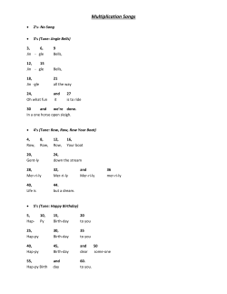 Multiplication Songs Wordsheet
