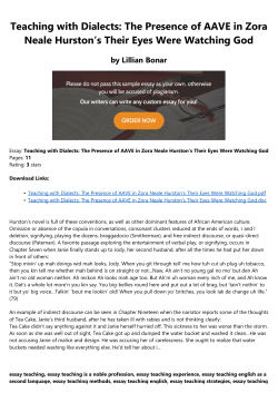 Teaching with Dialects: The Presence of AAVE