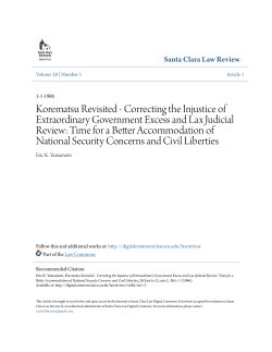 Korematsu Revisited - Santa Clara Law Digital Commons