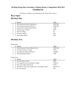 Grouping List of Inter-School Hockey Competition 2016-2017