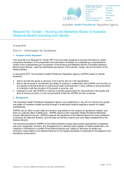 RFT - NMBA Branding and identity - Nursing and Midwifery Board of