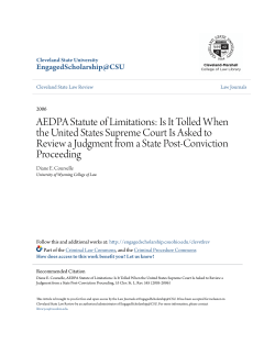 AEDPA Statute of Limitations: Is It Tolled When the United States