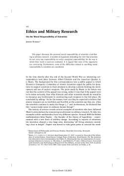 Ethics and Military Research
