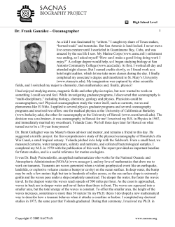 Dr. Frank Gonz&aacute;lez &ndash; Oceanographer