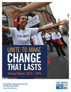 UNITE TO MAKE - United Way of Massachusetts Bay and Merrimack