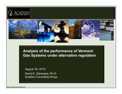 Analysis of the performance of Vermont Gas Systems under