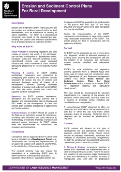 Erosion and Sediment Control Plans for Rural Development