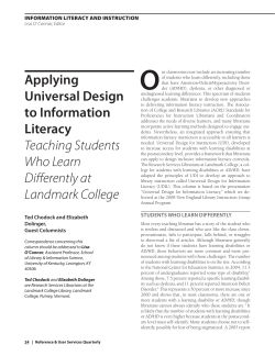 Applying Universal design to Information Literacy Teaching Students