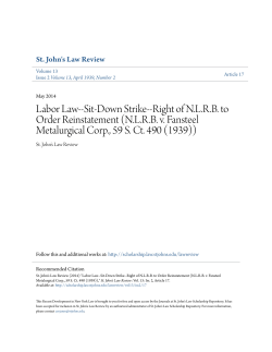 Labor Law--Sit-Down Strike--Right of NLRB to Order Reinstatement