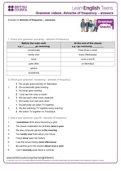 Adverbs of frequency &ndash; answers