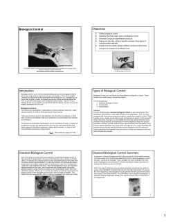 Biological Control Objectives Introduction Types of Biological