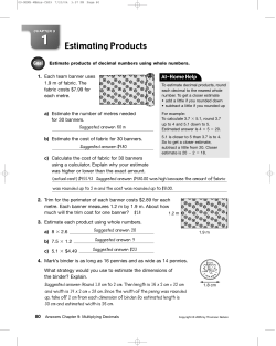 Chapter 9: Multiplying Decimals
