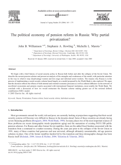 The political economy of pension reform in Russia