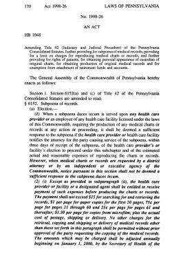 (42 Pa.C.S.) - amend - Pennsylvania Session Laws