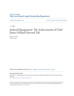 The Achievements of Chief Justice William Howard Taft