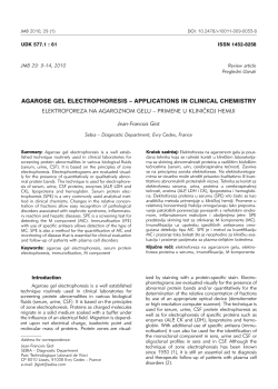 agarose gel electrophoresis &ndash; applications in clinical chemistry