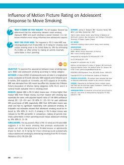 Influence of Motion Picture Rating on Adolescent