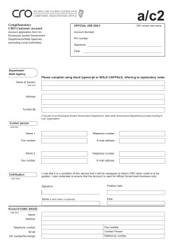 a/c2 - CRO deposit account application form
