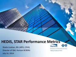 HEDIS, STAR Performance Metrics