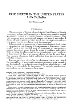 Free Speech in the United States and Canada