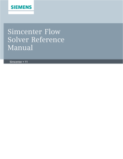 Simcenter Flow Solver Reference Manual