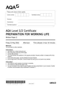 Preparation for Working Life Question paper Paper 2