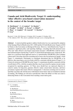 Canada and Aichi Biodiversity Target 11