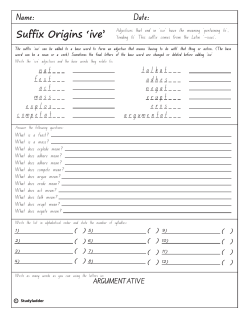 Suffix Origins ive