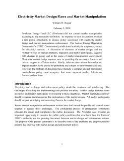 Electricity Market Design Flaws and Market Manipulation