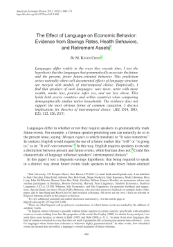 The Effect of Language on Economic Behavior