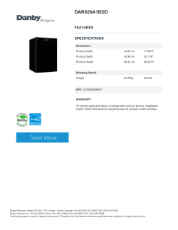 DAR026A1BDD | Danby Designer 2.6 cu. ft. Compact Refrigerator