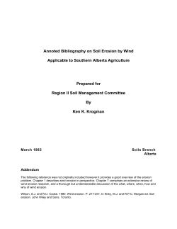 Annoted Bibliography on Soil Erosion by Wind