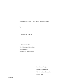 literary urbanism, visuality, and modernity