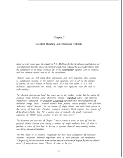 Chapter 7 Covalent Bonding and Molecular Orbitals