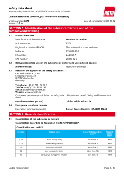 Safety Data Sheet: Osmium tetraoxide