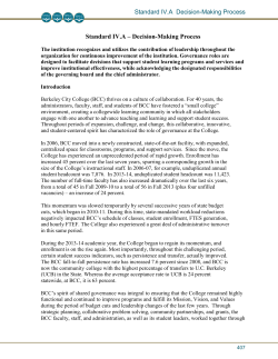 Standard IV.A &ndash; Decision-Making Process