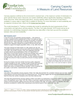 Carrying Capacity: A Measure of Land Resources