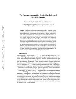 The Odyssey Approach for Optimizing Federated SPARQL Queries