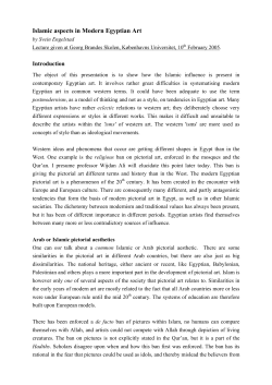 Islamic aspects in Modern Egyptian Art