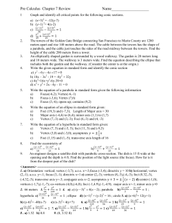 PreCalculus Ch. 7 Review Worksheet with Keys