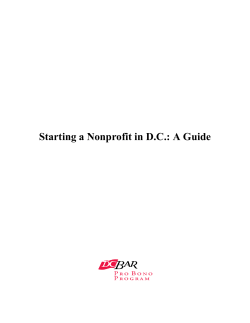 Starting a Nonprofit in DC: A Guide