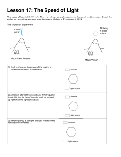 Lesson 17: The Speed of Light