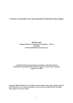 Contracts, Transaction Costs and Agricultural Production in the