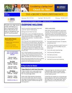 EVERYONE WELCOME - Community Credit Union