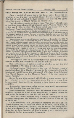 Brief notes on Robert Brown and Allan Cunningham